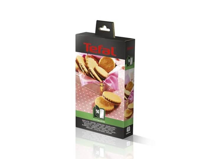 Tefal - Coffret Snack Collection 2 plaques biscuits et livre recettes Accessoire pour appareils à sandwich et presses à panini - Plaques antiadhésives brevetées - Rangement facile en coffret