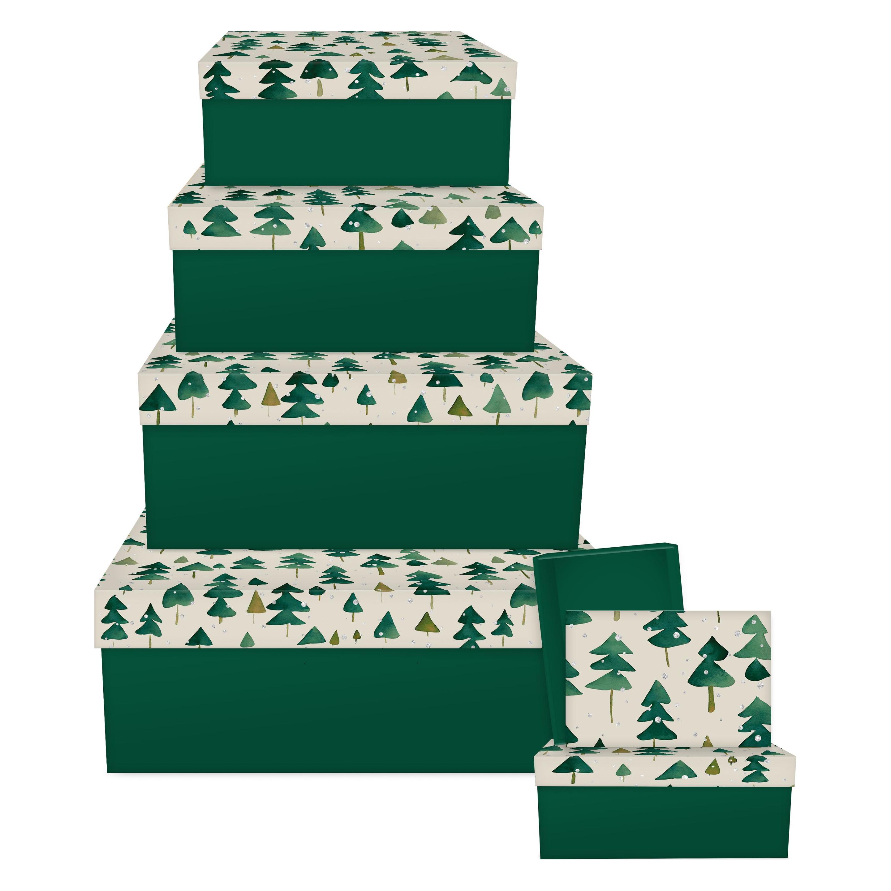 Braun + Company Weihn.Geschenkkarton Winter Forest grün (6x) (1480-25517)