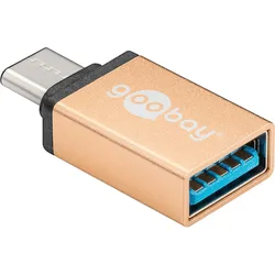 GOOBAY 56622 - USB C Stecker auf USB 3.0 A Buchse, gold