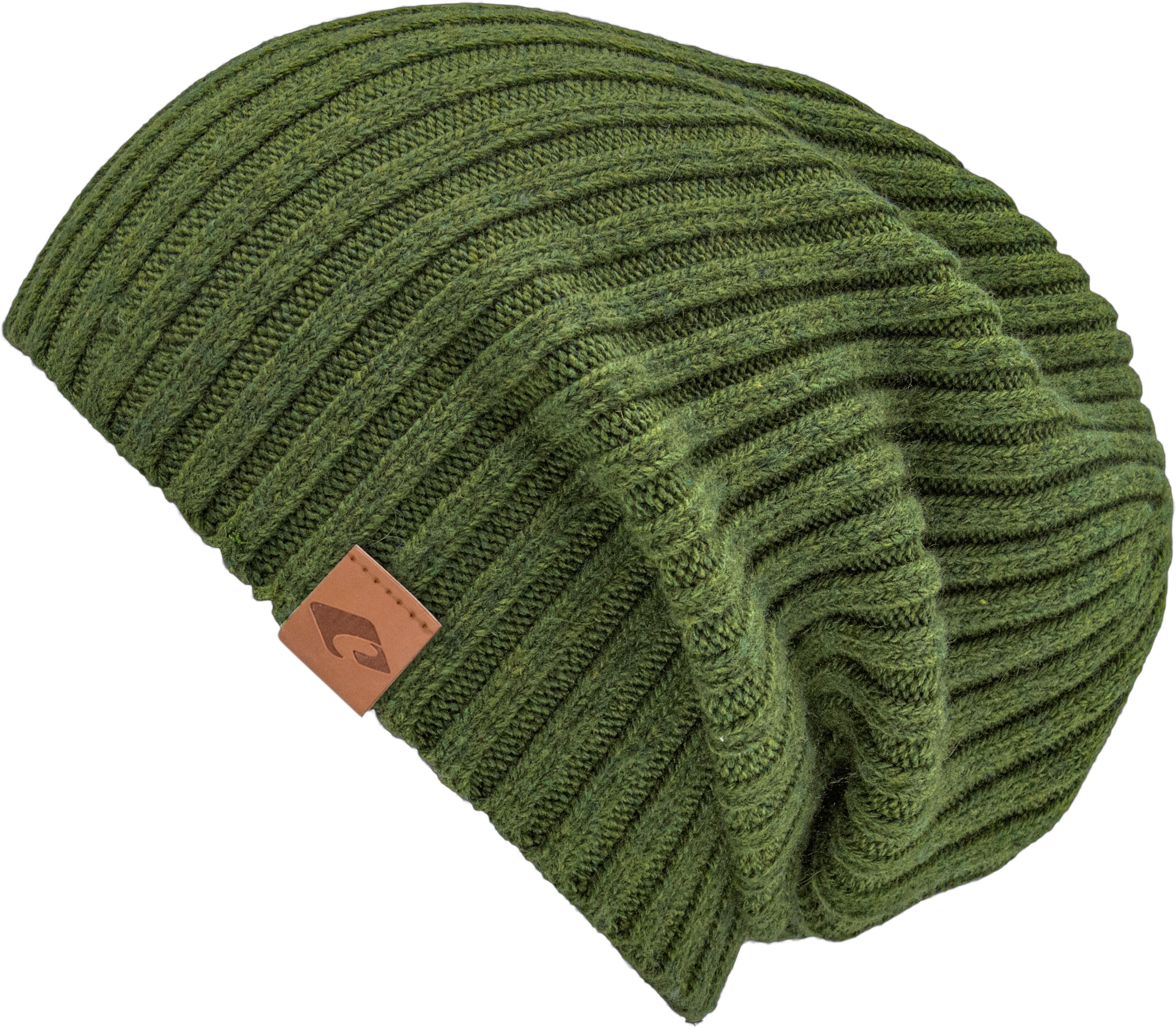 Beanie CHILLOUTS "Justin Hat", Herren, grün (olive), Strick, Kunstfaser, unifarben, Mützen Beanie, mit Chillouts-Logo am Saum olive Einheitsgröße