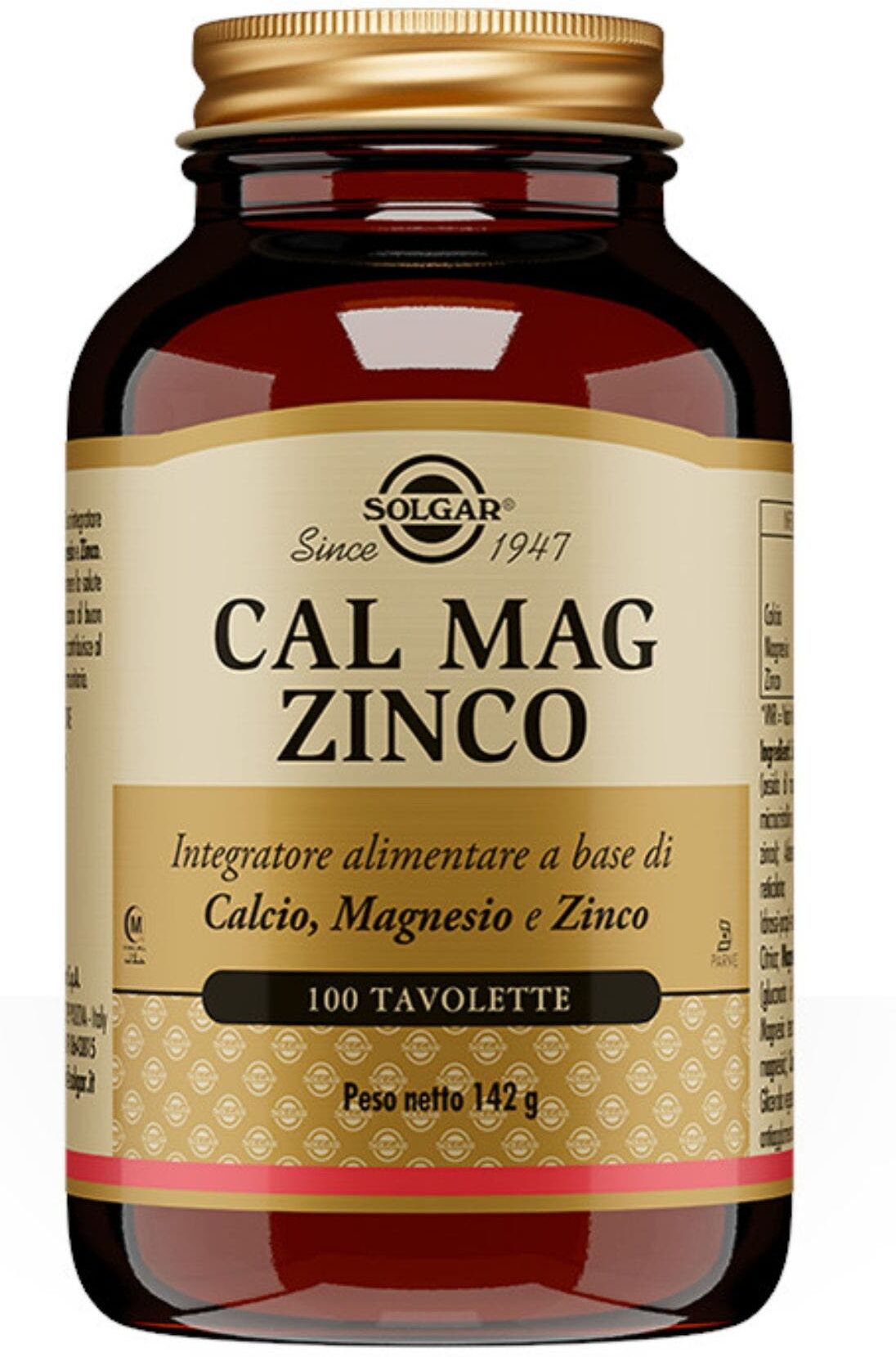 SOLGAR Cal Mag Zinco 100 Tavolette 