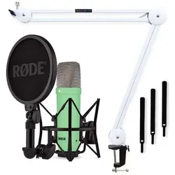 RØDE NT1 Signature Green Mikrofon Grün mit Gelenkarm Weiss, Mikrofon