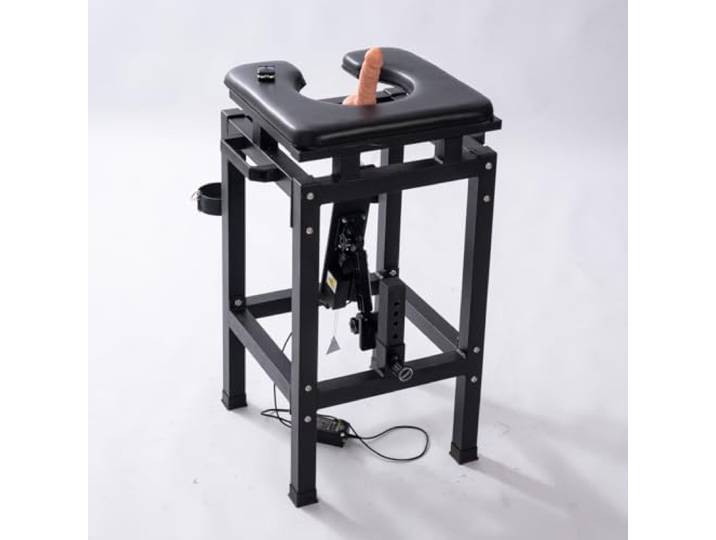 RIVILA Fick Stuhl SM Folterwerkzeug mit Elektrischer Teleskop Dildo, Sex Machine Chair Handschellen Sklave Sex Möbel Bondage Sexstuhl Fetisch Sex Kissen Für Erotische SM Spiele