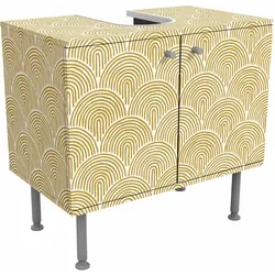 WASCHBECKENUNTERSCHRANK Boho Bogen Muster Gelb 60/55/35 cm