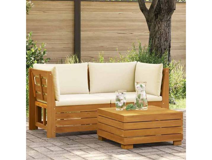Ensemble de salon de jardin 2 Pièce Marron Bois d'Acacia Massif 42022433