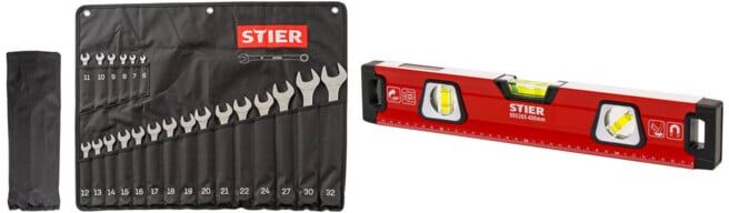 Set STIER Ringmaulschlsselsatz + STIER Premium Wasserwaage