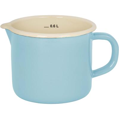 Milchtopf KRÜGER "Sylt", blau (pastell, blau), B:10cm H:9,5cm L:14,5cm Ø:10cm, Töpfe, Induktion