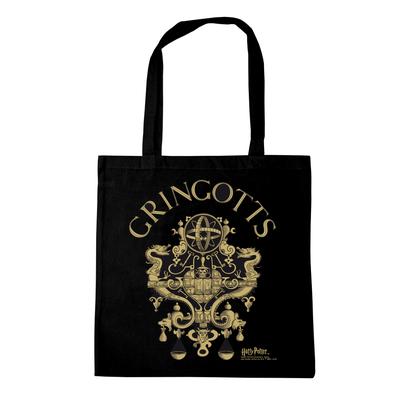 Henkeltasche LOGOSHIRT "Classic", Damen, Gr. B/H/T: 38cm x 42cm x 1cm, schwarz, Baumwolle, bedruckt, Taschen, mit Gringotts-Print
