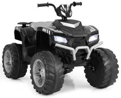 Costway 24V Kids Ride-On Electric ATV with Wireless Connection for Toddlers 3-8 Years Old-Black