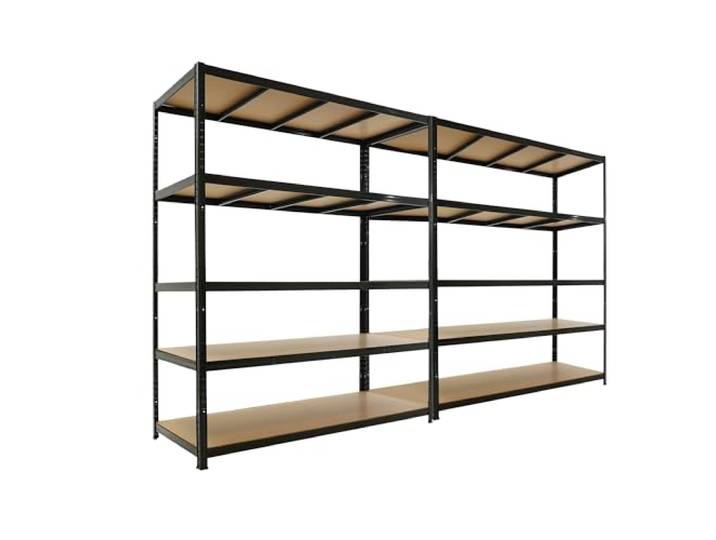 PROREGAL Mega Deal 2X Schwerlastregal Taurus 180x150x60cm mit Fachlast 175kg Schwarz Kellerregal, Steckregal, Garagenregal, Lagerregal