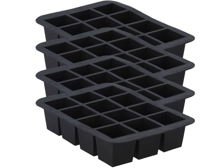 4er-Set Flexible Eiswürfelform für 12 XL-Eiswürfel