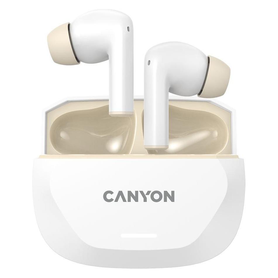 Canyon Kabellose Kopfhörer HEXAGON 7 TWS ANC+ENC Wireless Charge Weiss Beige (6.50 h, Kabellos) (CNS-TWS7WB)