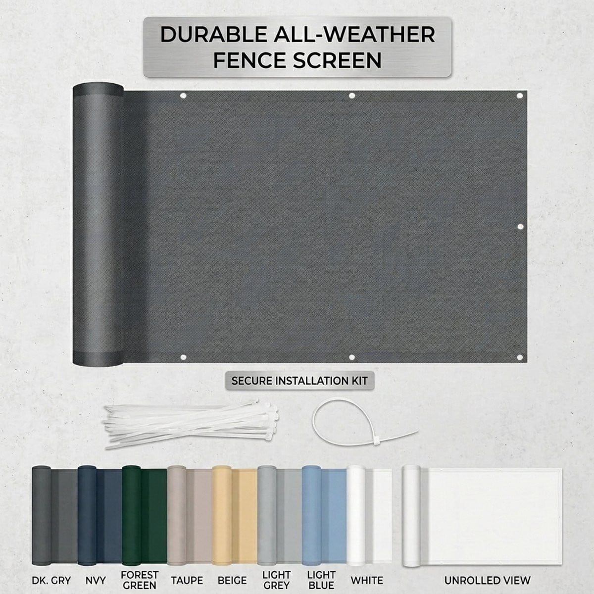 Azalia Balkonscherm Antraciet - Waterdicht en Ondoorzichtig Balkonafdekking met Oogjes - 80 x 900 cm