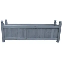 HTI-Living, Blumentopf, Holz-Pflanzkasten in Grau Blumenkübel für Garten, Terrasse und Balkon (20 x 90 x 34 cm)