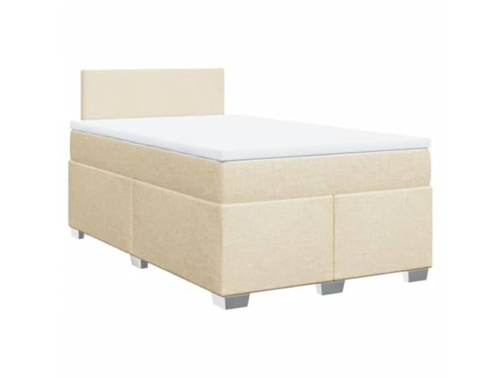 PUGYNBK Boxspringbett, Polyester, cremefarben, 120 x 200 cm Taschenfedern, Lattenrost, abnehmbarer Bezug, stabile Füße