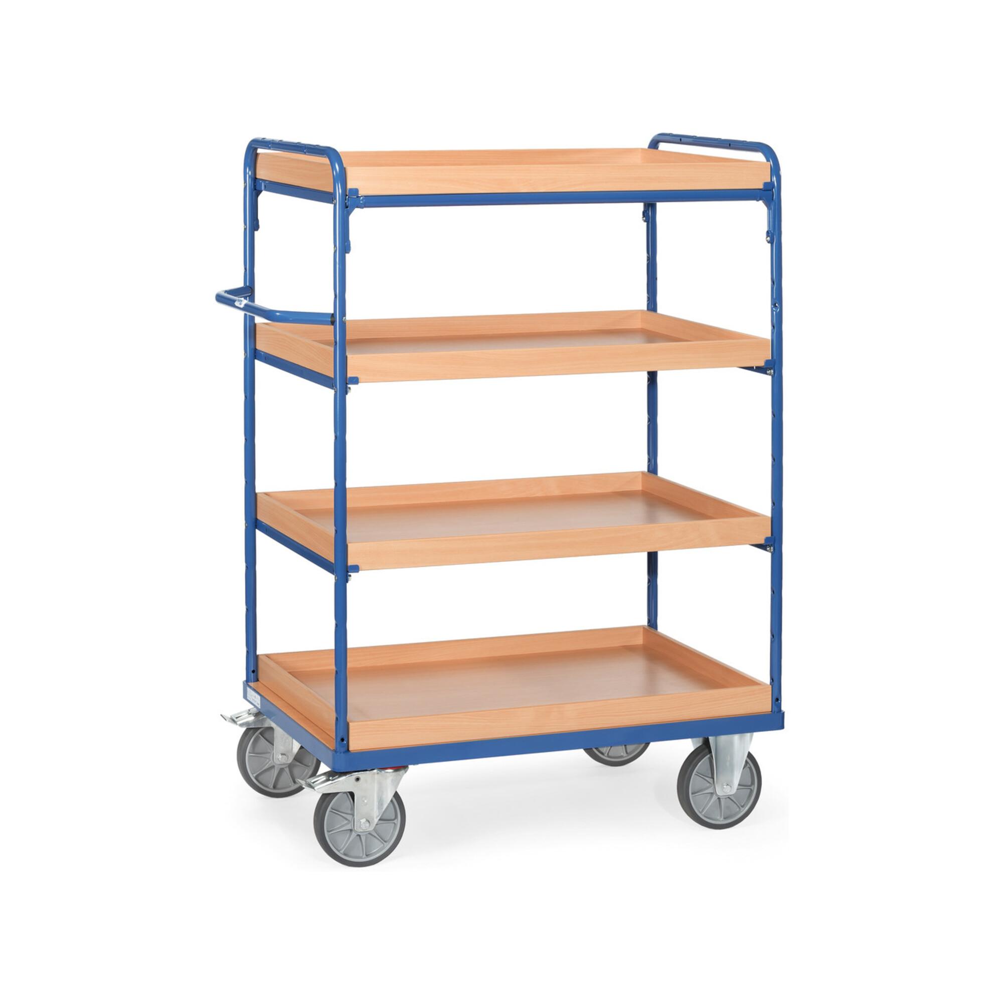 fetra Etagenwagen 8221 mit Kästen - Tragkraft 600kg TPE-Reifen)