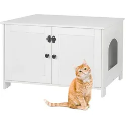 Relaxdays Katzenschrank für Katzenklo Weiß