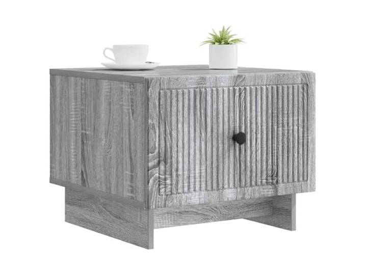 KTHLBRH Couchtisch mit Schublade, Sonoma-Grau, 49 x 50 x 40 cm Holztechnik, geriffelter Rand, Stauraum, 60 kg Kapazität, vielseitig einsetzbar