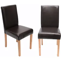 Décoshop26 - Set aus 2 braunen Esszimmer-/Küchenstühlen aus Kunststoff mit hellen Holzbeinen modernes Design 04_0001937