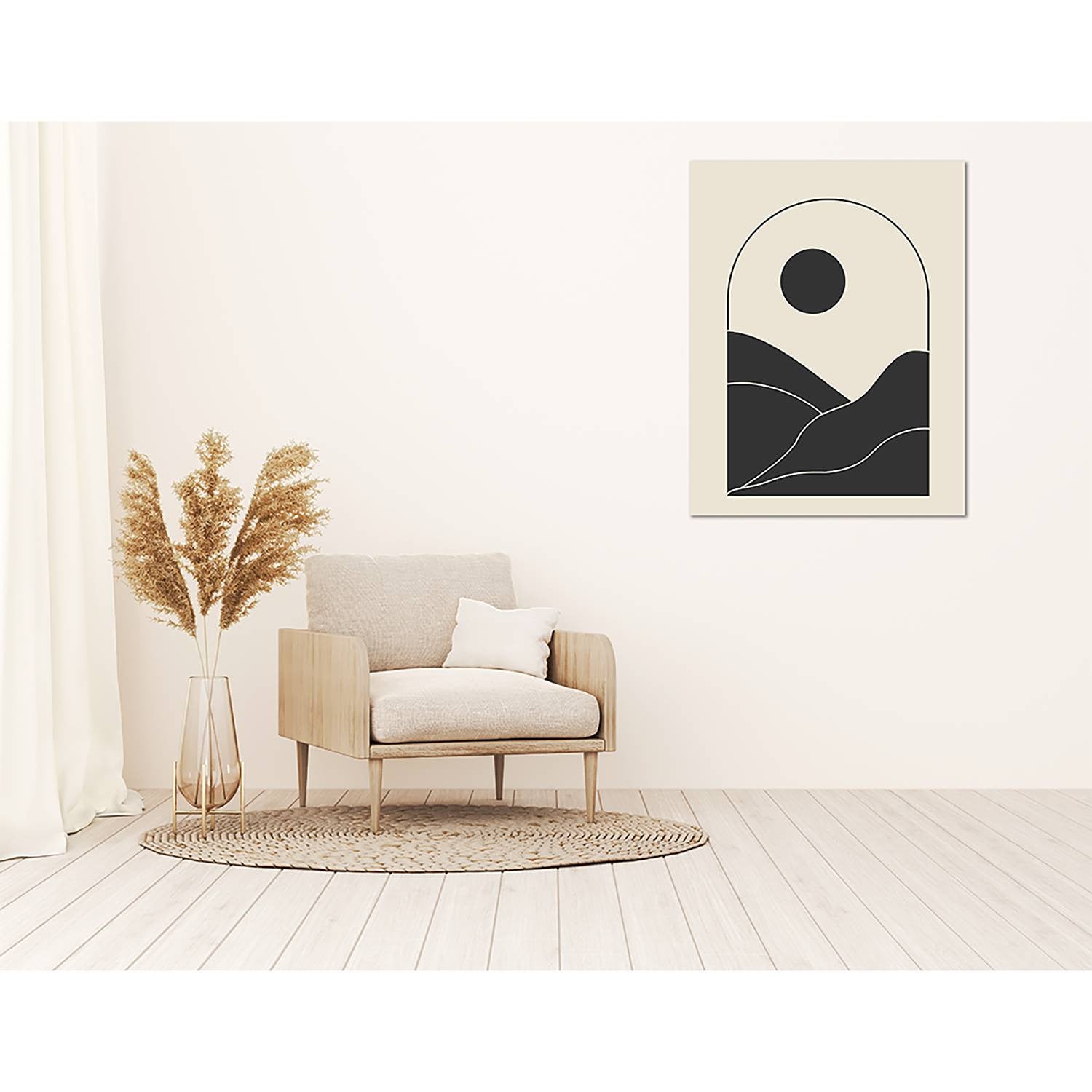 home24 Contemporary Abstract Sunrise wanddecoratie, multicolor, 70 x 90 cm