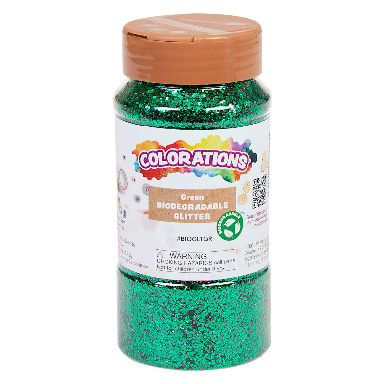 Colorations biologische groene glitter, 113 gram