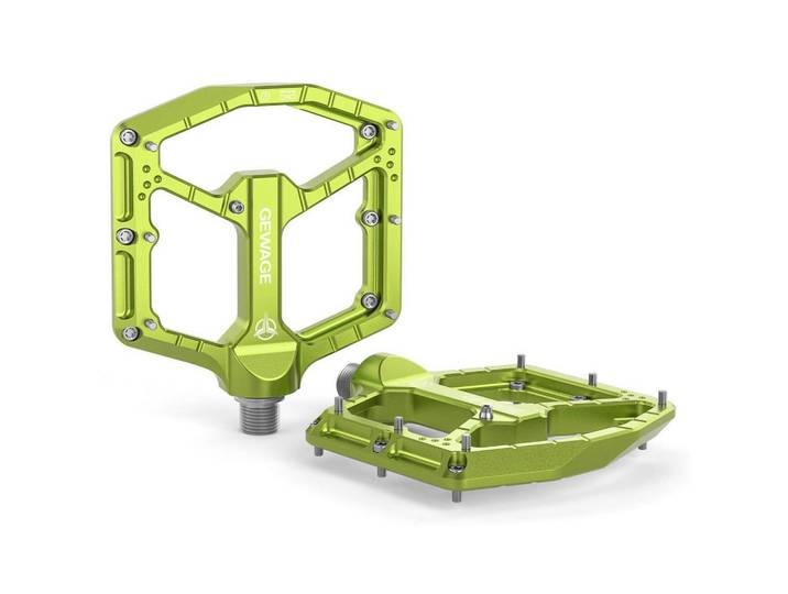 Fahrradpedale CNC Aluminium Lime Green, Hellgrün, Metall, 10.4x1.5x11 cm, Freizeit & Co, Sport & Fitness, Fahrräder, Fahrradzubehör
