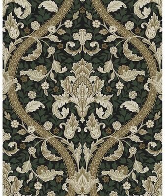 NextWall Acanthus Ogee Peel and Stick Wallpaper