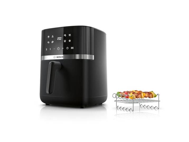 Bosch Series 4 Air Freyer XL mit Grillset, MAF462B1GB, 9-in-1, 6,1 L, Dual-Heizelemente, Auftau- und Warmhaltefunktionen, Intuitiver Touchscreen