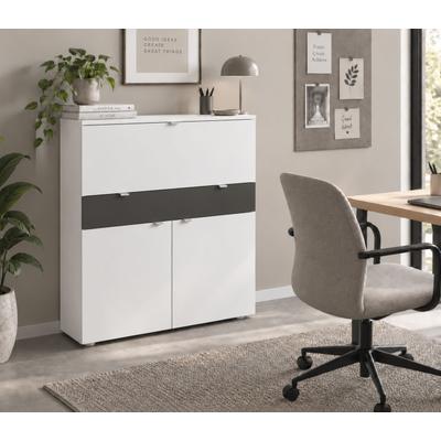 Sekretär BORCHARDT MÖBEL "Dolly", weiß (weiß graphit), B:110cm H:109cm T:35cm, Sekretäre, Sekretär, platzsparend, Home-Office-Schreibtisch, Breite 110 cm, Made in Germany