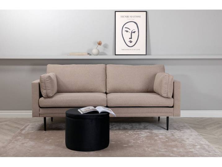 Nordanest Sofa 3-Sitzer BOOM, Frei im Raum stellbar, Bezug in Leinenoptik, hohe Bodenfreiheit