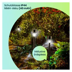 Casativo, Gartenbeleuchtung, Mini-LED-Solarlampen, 32 Stück mit Erdspiess & Dämmerungssensor, IP44 (IP44)