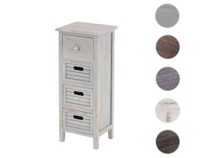 Commode / table d'appoint / armoire 4 tiroirs 30x25x74cm shabby vintage ~ gris