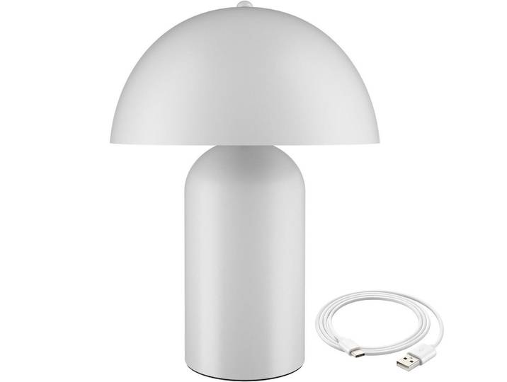 tectake Akku-Tischlampe Kade, 25 x 34 cm, weiß, Weiß, Metall, LED integrated, 25x34x25 cm, Lampen & Leuchten, LED Beleuchtung, LED-Tischlampen