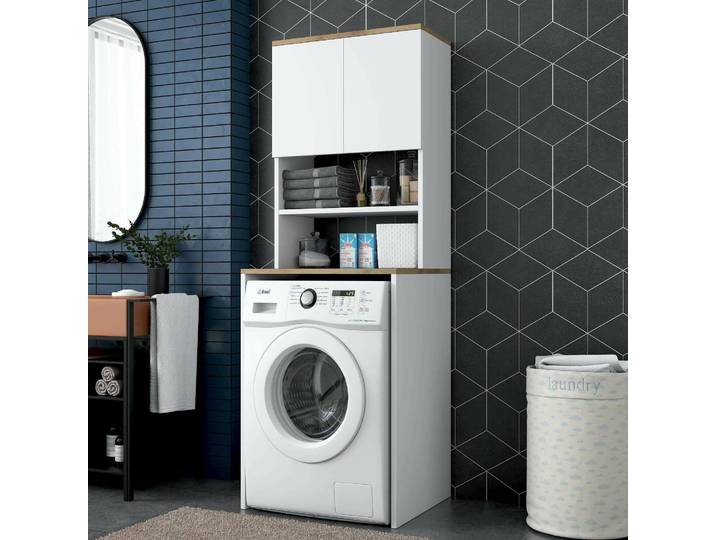 Fiamma - Armoire Polyvalente 2 Portes\, 65x184h cm Blanc\, 3 Étagères