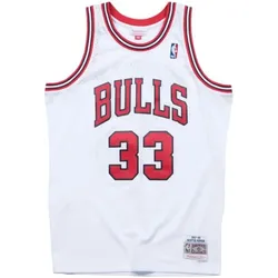 Mitchell & Ness, Herren, Sportshirt, Swingman Jersey Chicago Bulls 199798 Scottie Pippen (L), Weiss, L