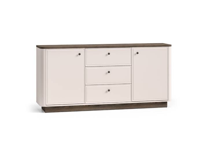 Zweiturige Kommode Vilavio mit drei Schubladen 180 cm