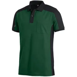 Polo-Shirt zweifarbig "KONRAD" - L - grün/schwarz