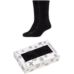 2er Pack camano Cosy Shiny Socken Damen 9999 - black 35-38