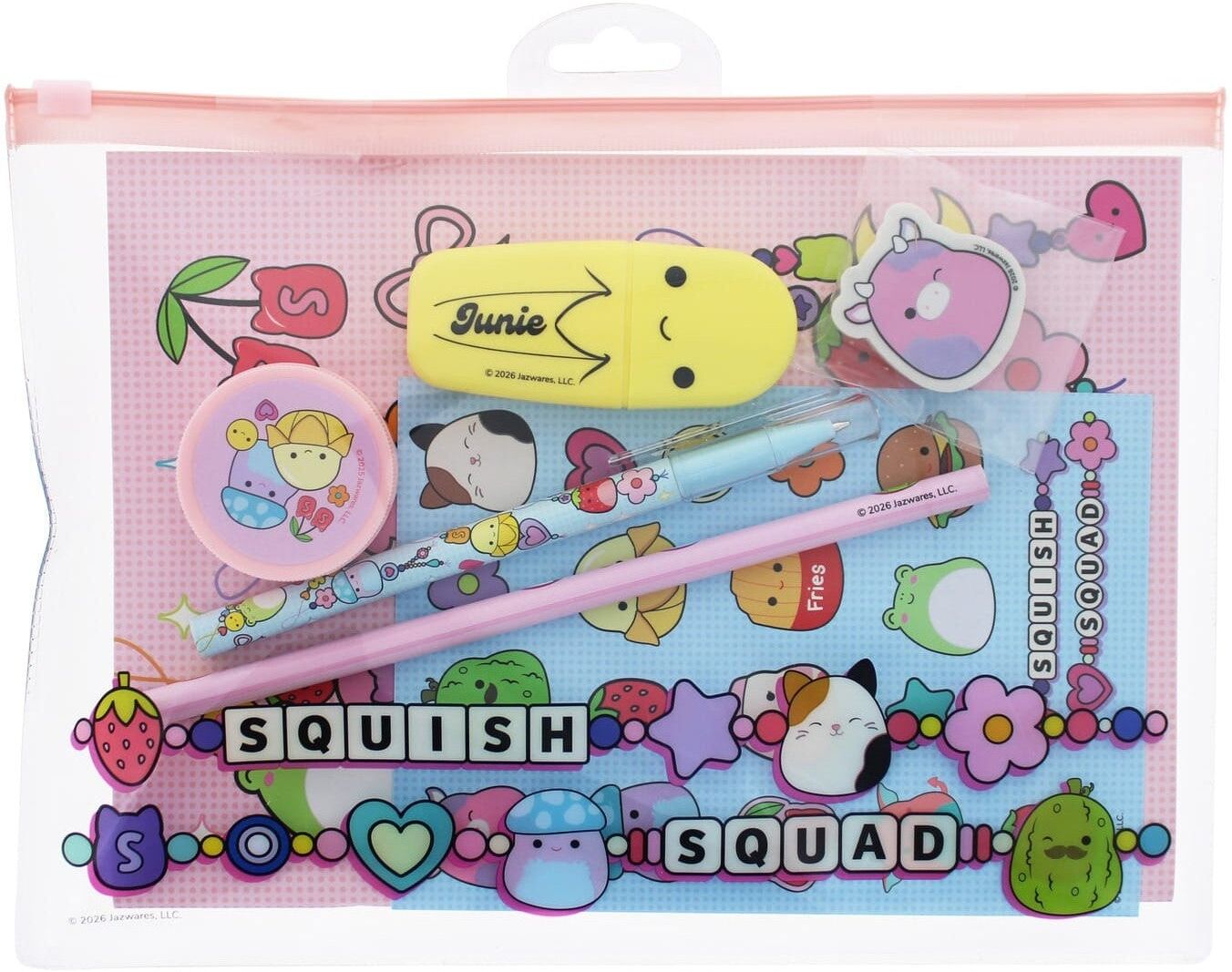 Blueprint Squishmallows Squish Squad 7-Piece Super Stationery Set for Kids, A5/7-piece, Colorful Writing and Decorating Essentials