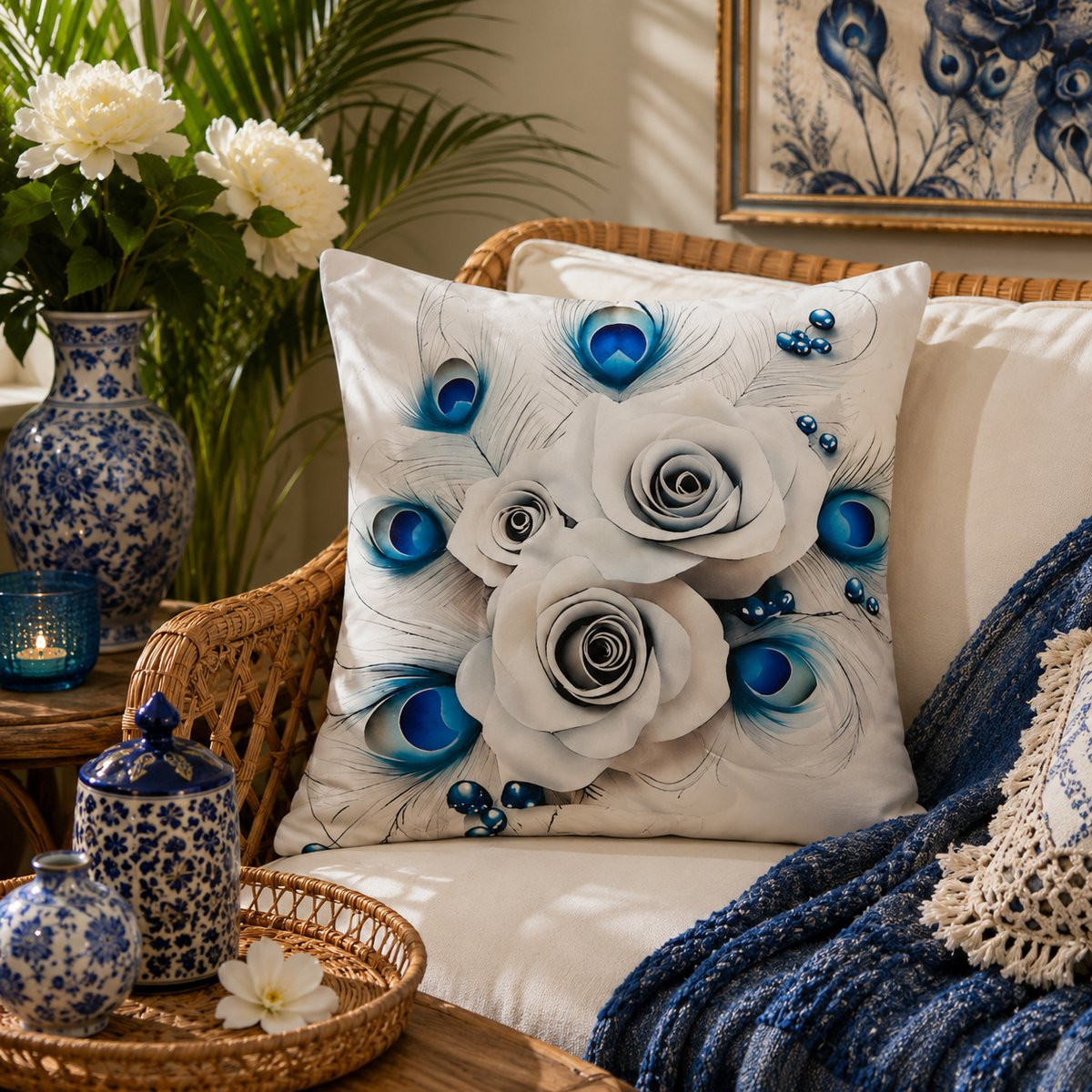 Blue Peacock Collection Kussenhoes