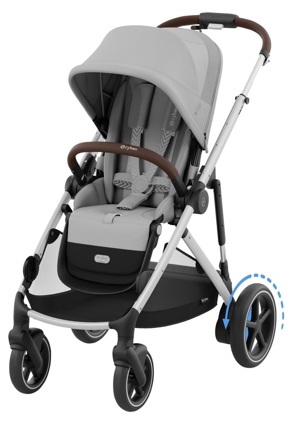 Cybex E-Gazelle S Geschwisterwagen - Silver - Stone Grey / Mid Grey