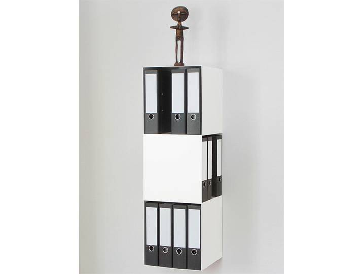 Aktenregal 2side vonbox weiß, Designer Matthias Hartmann, 33.5x102x33.5 cm
