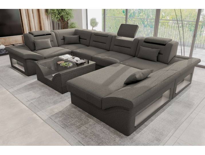 Wohnlandschaft Enzo U Form Stoffsofa
