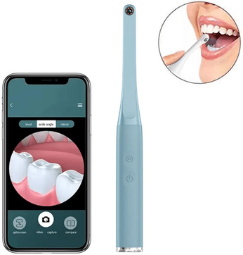 Inspired Deals Smart WiFi Oral Camera HD 1080P Wireless Dental Endoscope For Real Time Mouth Inspection blue