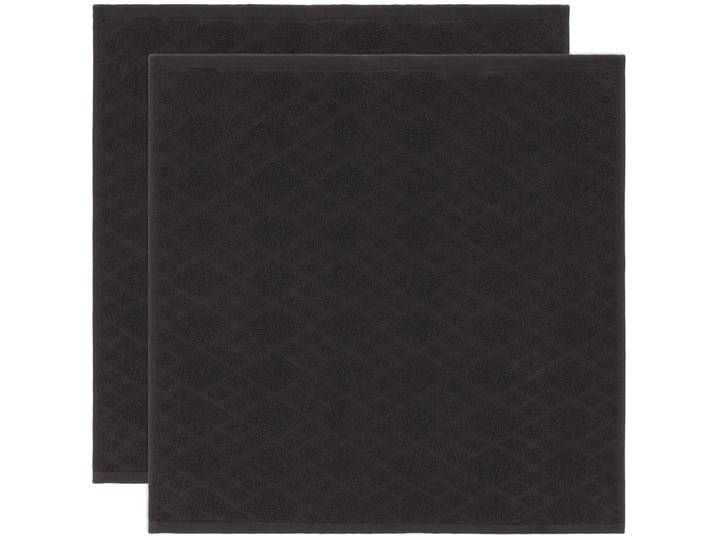 Vossen Küchentuchset Urban Grid Schwarz Baumwolle 2-tlg - Farbe: granit - Küchentuch