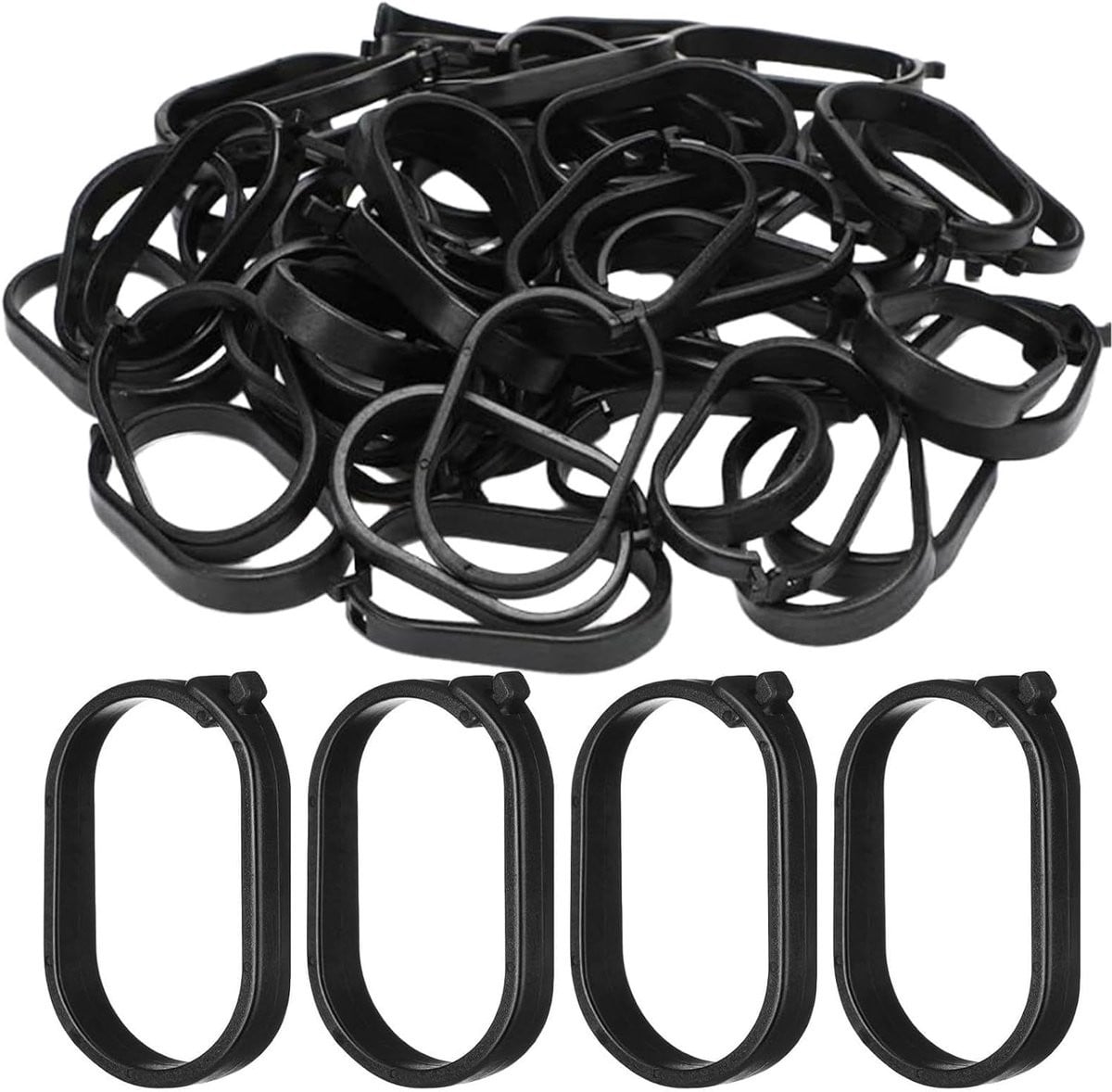 100 stuks Douchegordijn Haken - Waterdichte en Roestbestendige Clips - Wit