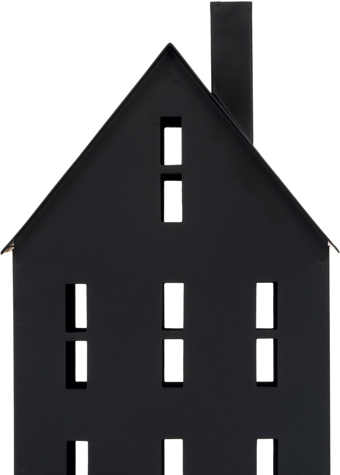 Windlicht EGLO "Haus Gutapol Metall", schwarz, B:15,5cm H:36cm T:17cm, Metall, Kerzenhalter, Windlicht schwarz B/H/T: 15,5cm x 36cm x 17cm