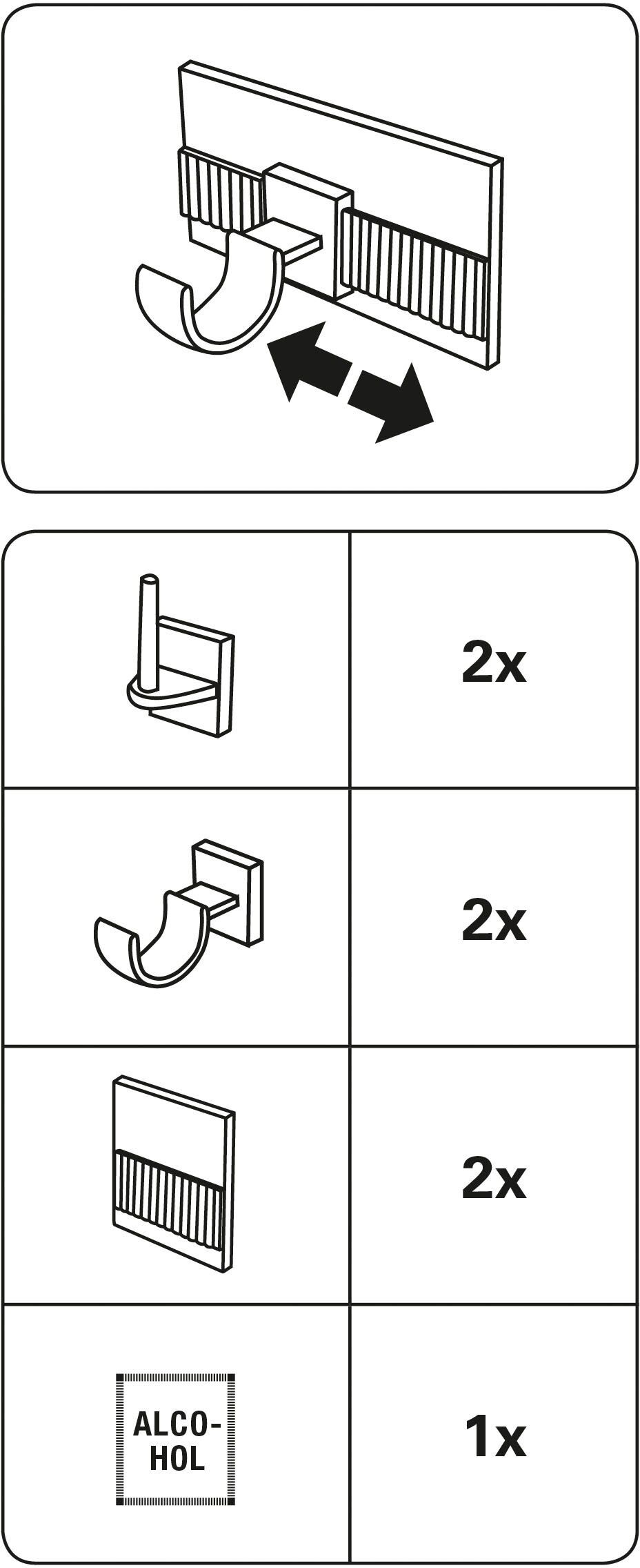Gardinenstangenhalter GARDINIA "Klebehaken Universal" Gr. 1, weiß (transparent, weiß), Blacklist, Gardinenstangenhalterungen, Gardinenstangenhalter, Zubehör Vitragestangen/Caféhausstangen