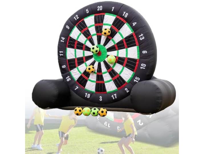 Ofyphth Aufblasbare Fußball-Dartscheibe (3/4/5 m), riesige aufblasbare Spiele, Outdoor-Fußballspiel, inkl. Gebläse & 8 Fußbällen, für Fußball-Dart-Spiele. B-5M
