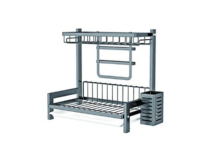 Abtropffläche Schüssel Drainer Küche Dish Rack Lagerung Regal 2 Tier Dish Rack Halter Dry Dry Rack Dish Rack Geschirr Wäscheständer